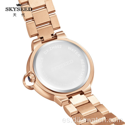 SKYSEED dial diamante oro reloj femenino cuarzo impermeable